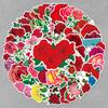 50pcs Romantic Rose Cartoon Flower Stickers: Sweet Confession, Wedding, Journal, Phone, Water Bottle, Waterproof Decoration