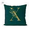 1Pc Green Pillow Cover 45*45cm Gold Letters Throw Pillow Cushion Cover Car Home Decoration Sofa Cushion Covers Pillowcase