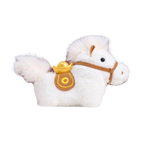 Lindo Llavero de Peluche de Pony Amuleto de la Suerte Pony Año del Caballo Adorno para Bolso Decoración para Coche Juguete de Animal de Peluche Suave Regalo