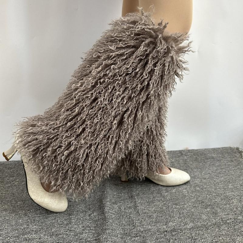 Faux Furs Leg Warmer,Warm Soft Cozy Fuzzy Leg Warmer Boot Cuffs Cover for Women Party Costumes Boot Sleeves Boot Covers
