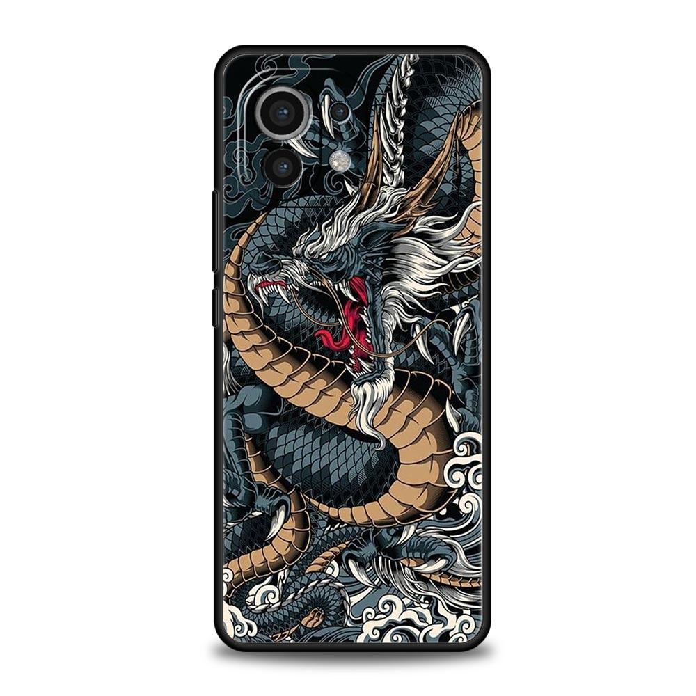 Dragon Phone Case For Xiaomi Mi 15 14 Pro 13 12 11 Lite 5G 10T 11T 12T 13T 14T Poco X6 X5 X4 X3 NFC F3 F4 GT Black Cover