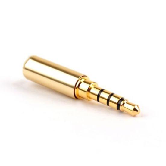 1 unidad 3,5 mm 4 polos Chapado en oro Conector Enchufe Jack de Audio para Soldar para Auriculares