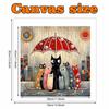 The Cat Sheltering From The Rain Full 5D DIY Pearl Gem Art Diamond Painting Kits for Adults/Beginners Gift Idea Home Decor 11.81x11.81in