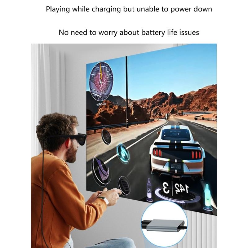 AR Glasses Charging Adapter Type C Connection Wires Mini Expansion Dock for Keep Device Powered and Ready 120mm