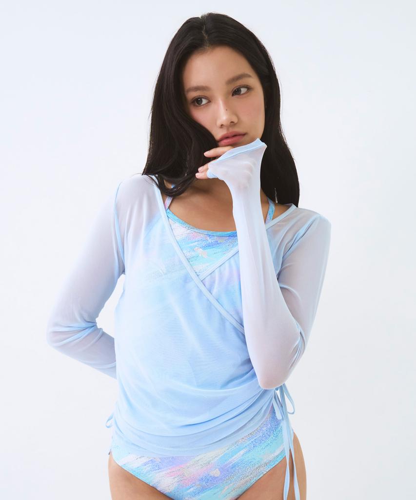Sonyalebai Airy Mesh Cover-Up Blue