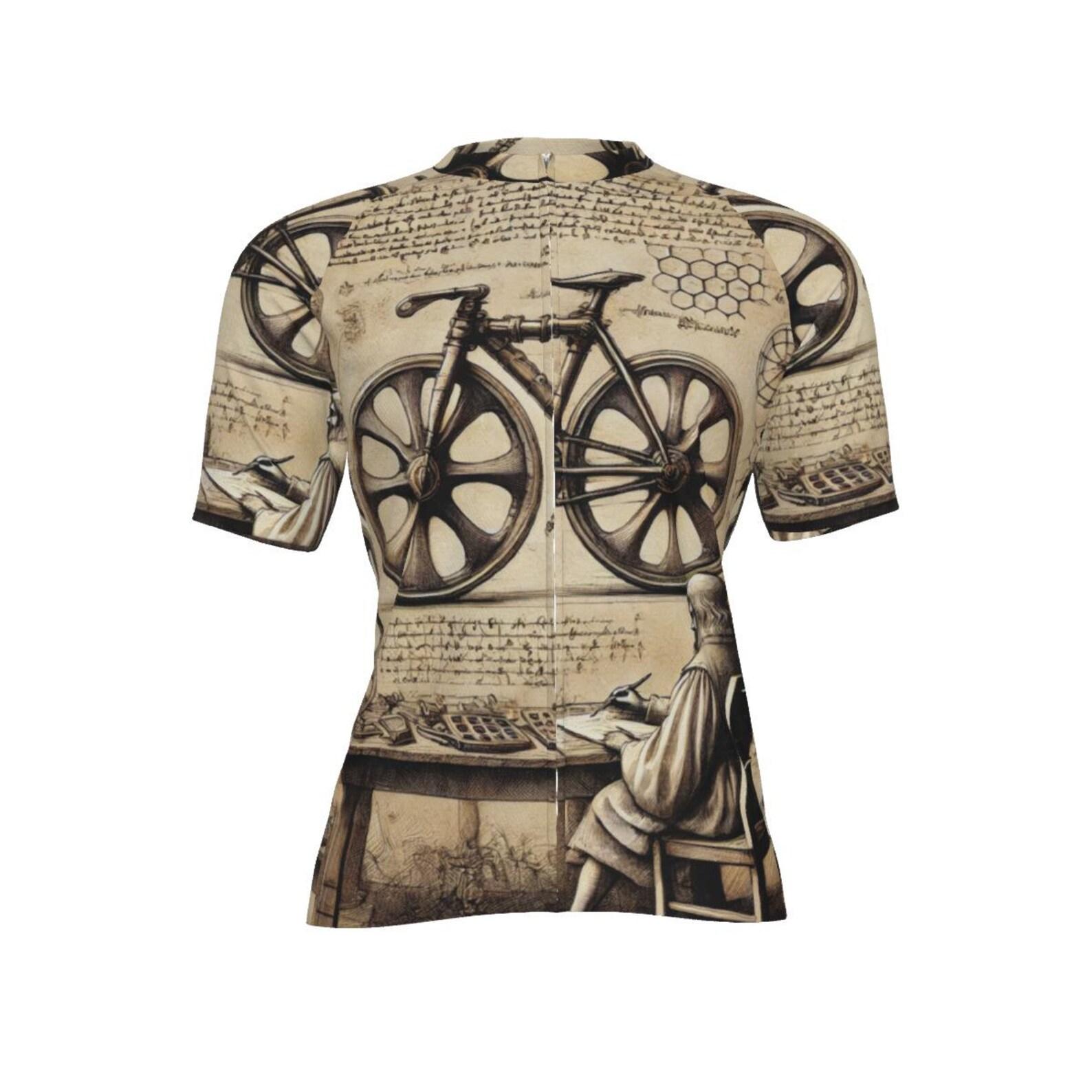 DaVinci Bicycle Jersey - Vintage Cycling Art, Sketch Style M