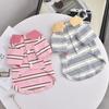 Spring and Summer New Pet Leasable Scarf Striped T-shirt, Two Legged Dog Clothes Breathable Vest Puppy Clothes