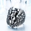 Minimalist Cross Wing Design Titanium Steel Ring Stainless Steel Durable Lightweight Jewelry for Men Women