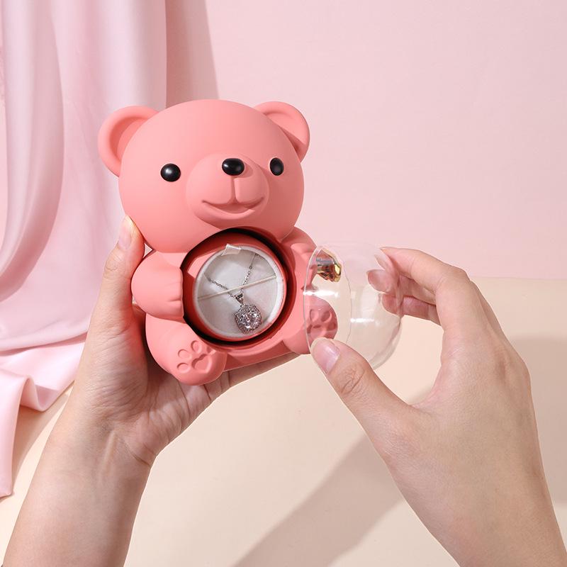 Cross-border Hugging Bear Eternal Rose Jewelry Box