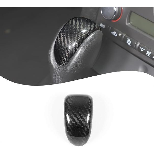 Lcojicep Real Carbon Fiber Car Gear Shift Knob Cover Compatible with Corvette C6 2005-2013 Shift Knob Head Patch,Gear Head Cover Gear Handle Head