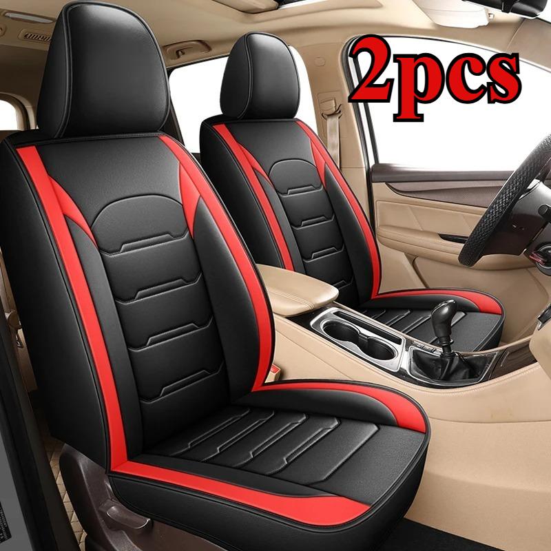 All-inclusive Fashionable Car Seat Covers with Pu Leather, 2 Pieces Suitable for Most Cars To Resist Wear and Tear and Scratches
