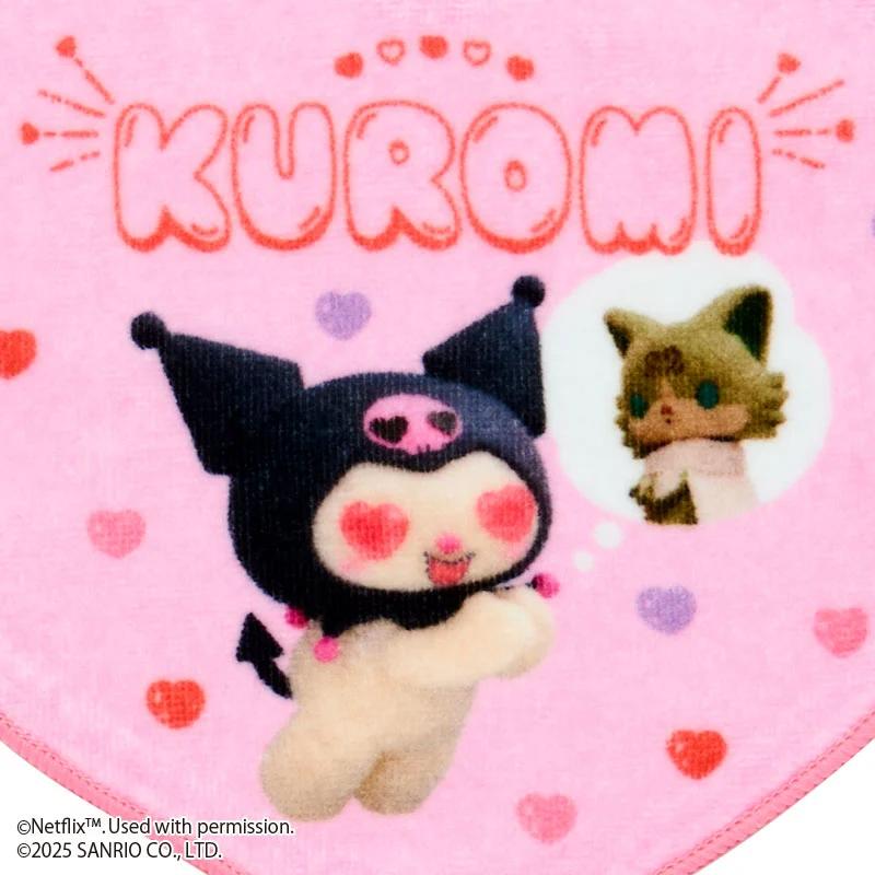 Sanrio Netflix MY MELODY & KUROMI KUROMI Heart Shaped Towel Japan NEW