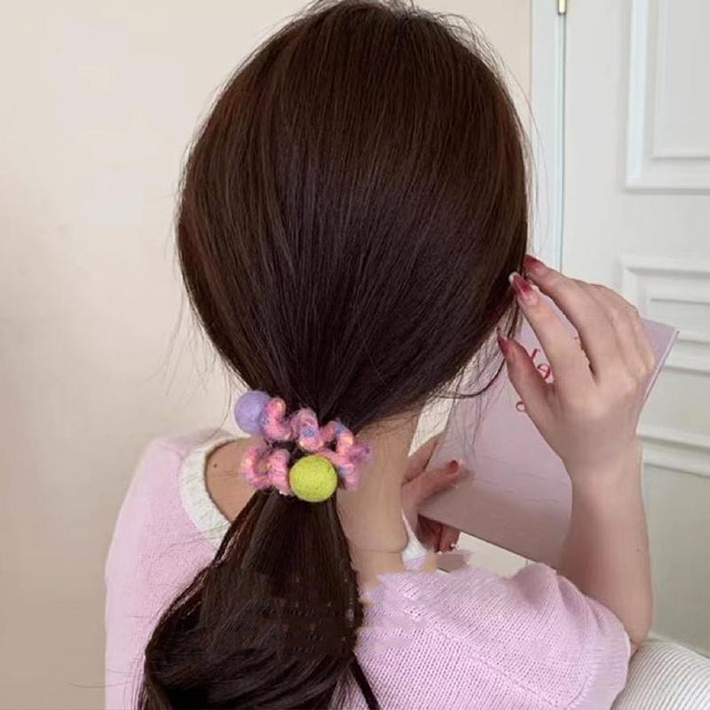1 Piece of Simple and Fresh High Elasticity Fashionable Telephone Coil Rubber Band Matte Hair Accessory 7 * 7 * 2cm