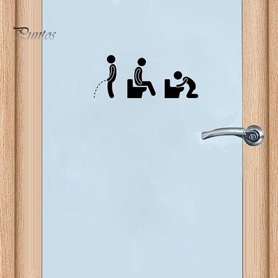 Lustiges Badezimmer-Symbol, Toilettentür-Wandaufkleber, abnehmbare Heimdekoration