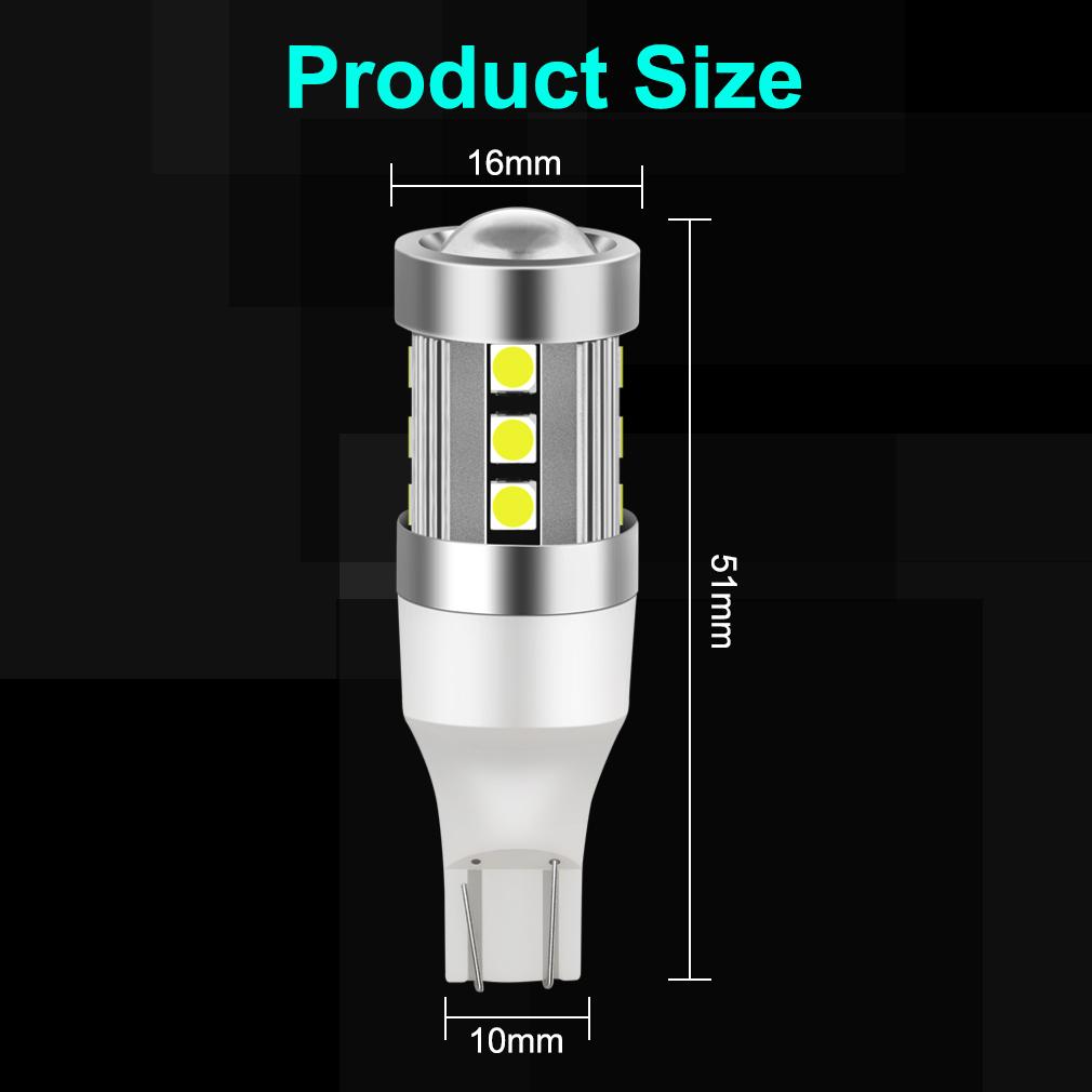 2Pcs W16W LED 912 921 T15 LED Bulbs 15SMD 3030 Chips 920 Lamp Car Backup Reverse Lights Super Bright 6000K 12V Auto Lamp