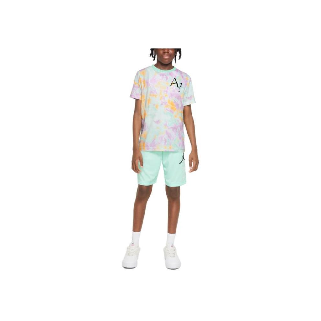 Jordan Kids Logo Print Straight-Leg Shorts Kids Bottoms Foam-Mint-Green CW1500-379
