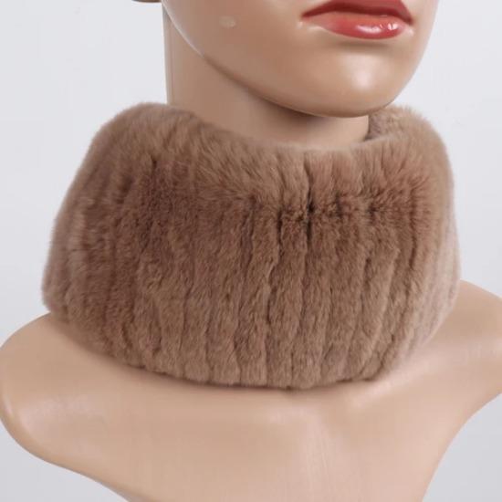 Hot Sale Winter Women Knitted Real Rex Rabbit Fur Scarf Natural Soft Rex Rabbit Fur Scarves Girls Warm Genuine Fur Headband