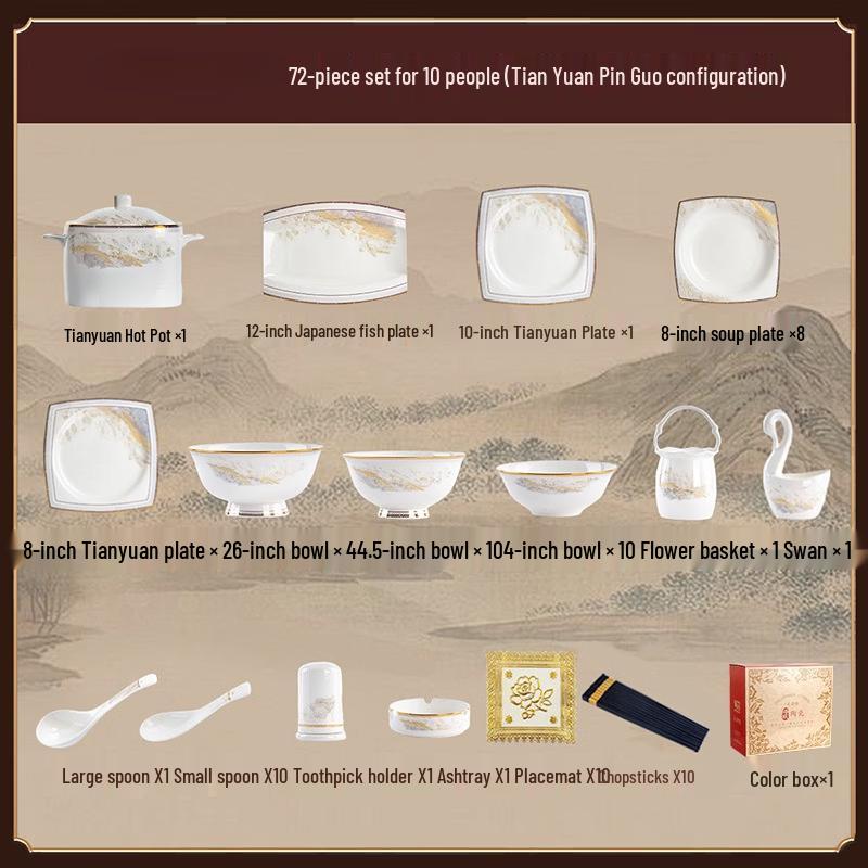 Luxury European Bone China Dinnerware Set