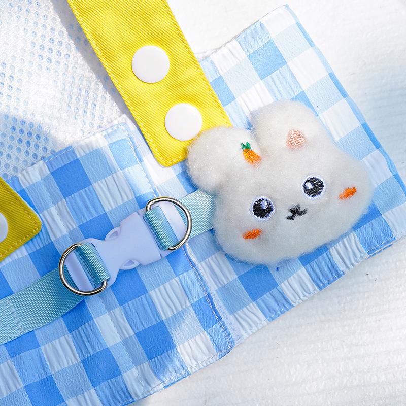 Cartoon Pet Harness Leash Sun Hat Set Cute Kitten Puppy Costume Cat Small Dogs Vest Harness Rope Cap Outdoor Supplies