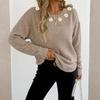 Women's T-Shirt Vintage Floral Print Round Neck Loose Long Sleeve Mid-Length Thumb Leak Top