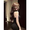 French royal sister style hip skirt neck dress women's summer new slim fit sexy and thin skirt tide