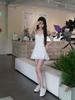 2023 Slim American One-Shoulder Lace-Edge Ultra-Short Dress