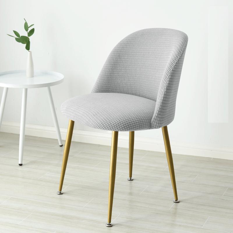 1PC Polar Curved Chair Cover Polar Fleece Elastic Seat Slipcover Single Low Back Washable Chair Cushion for Hotel Wedding