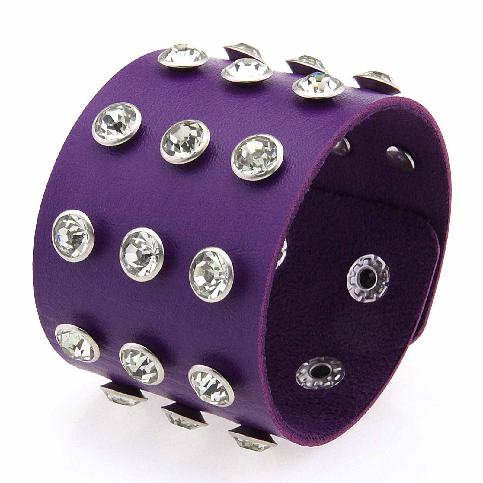 Beliebter Schmuck Punk-Stil Strass-Nieten Breites PU-Leder Armband Armreif Gürtelschnalle Armband Geeignet für Musikfestival blue