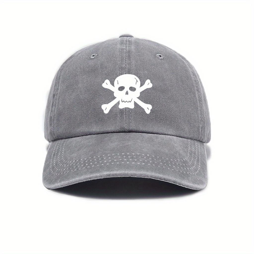 Urban Style Adjustable Baseball Cap with Skull Motif  Woven Polyester Hand WashDry Clean Unisex