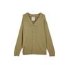 Casual Solid Color Open Front Long Sleeve Knit Sweater Unisex Sweater Seaweed-Brown L323U172-01EW