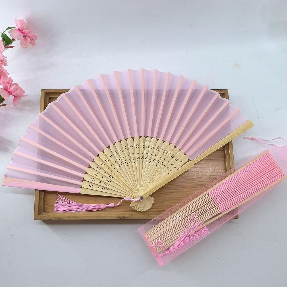 Wear Resist Folding Fan Cooling Tool Bamboo Hand Fan Fashionable Silk Hand Fan Festival Party