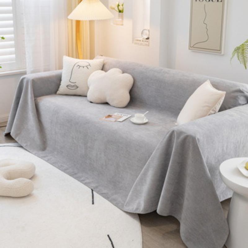 Four Seasons Waterproof Solid Color Cut Velvet Sofa Cover Towel Simple Non-Slip Urine-Proof Anti-Dirty Sofa Towel Covers