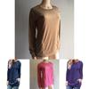 Stylish Women's Pullover Long Sleeve Solid Button Sweatshirt Top For Casual Wear