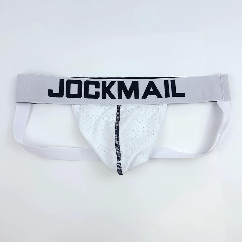 Jockstraps JOCKMAIL Fashion Low Waist Men's Thong Underwear Mesh Breathable Sexy Jockstraps Halo Sports Daily Casual Man G-string Underpnats