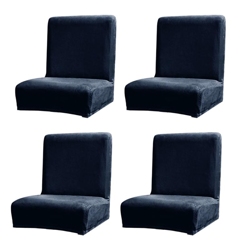 

Dining Chair Slipcovers Machine Washable Polyester Fabric Nonslip Designs Various Color For Home Decoration темно-синий