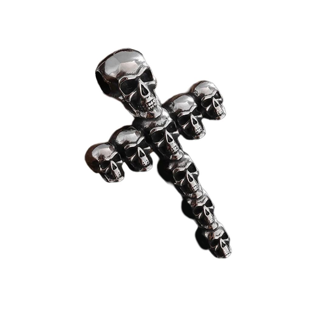 Vintage Skull Cross Pendant Necklace Gothic Jewelry With Adjustable Chain Unique Skull Jewelry Gift For Men And Women