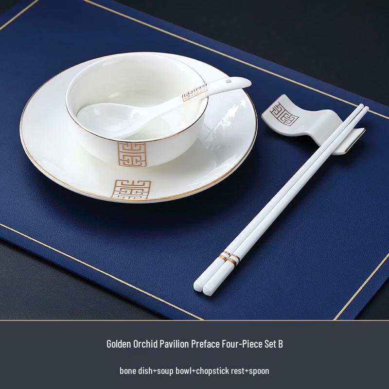 Golden Orchid Pavilion Bone China Tableware Set