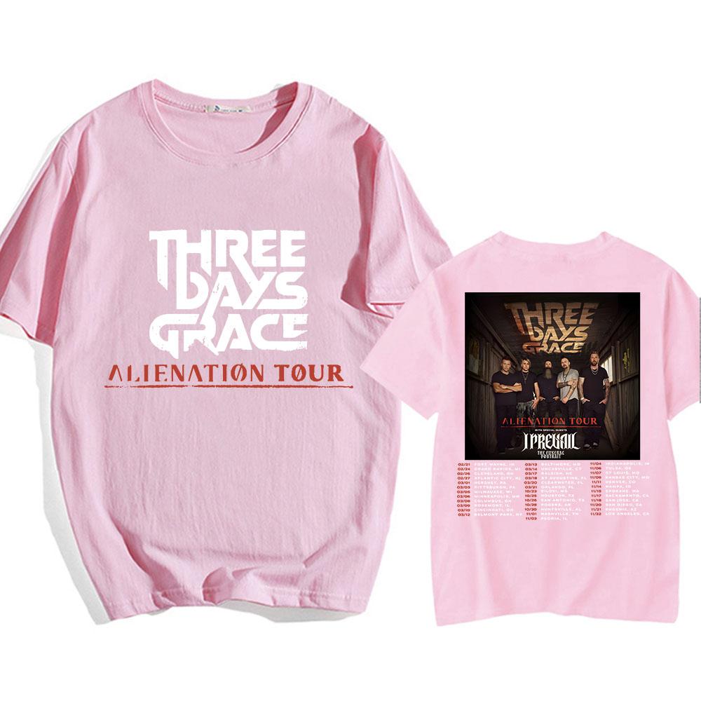 Alienation Tour 2026 T-shirt Heavy Mental Three Days Grace T-shirt Cotone Manica Corta Unisex Streetwear Hip Hop Stampa T-shirt