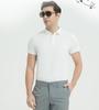 230g Double-sided Cotton Air-layer Shirt-collar Short-sleeve T-shirt Solid Color Minimalist Lightweight Breathable Business T-shirt