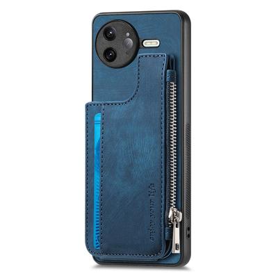 Voor Xiaomi Poco F7 Ultra 5G/Xiaomi Redmi K80 Pro 5G Hoesje met Rits Kaarthouder Kickstand Leer+PC+TPU Telefoonhoes
