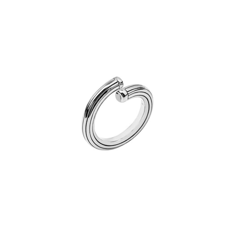 PERSONAL/SERVICE TWIST-CURVED TEXTURE RING / silver