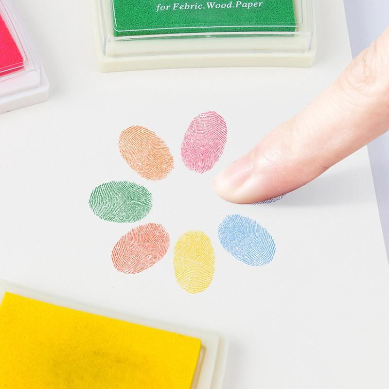 Gift Stationery Seal Companion Large Square Concave Waist 15color Monochrome Ink Pad Finger Painting Ink Pad Hand Account