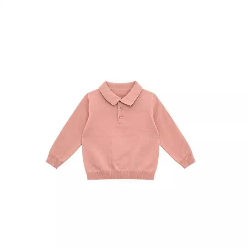 Spring & Autumn Toddler Knitwear: Versatile Small Lapel Sweater for Boys & Girls