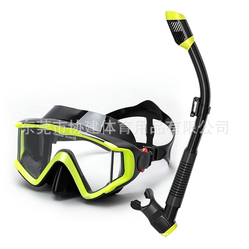 Adult Snorkel Set Anti-Fog Diving Mask Full Dry Breathing Tube Swimming
