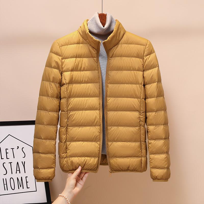 Women's 2025 Lightweight Down Jacket: 90% Duck Down, Stand Collar, Hooded, Short Outerwear, Autumn/Winter Collection, Plus Size Available