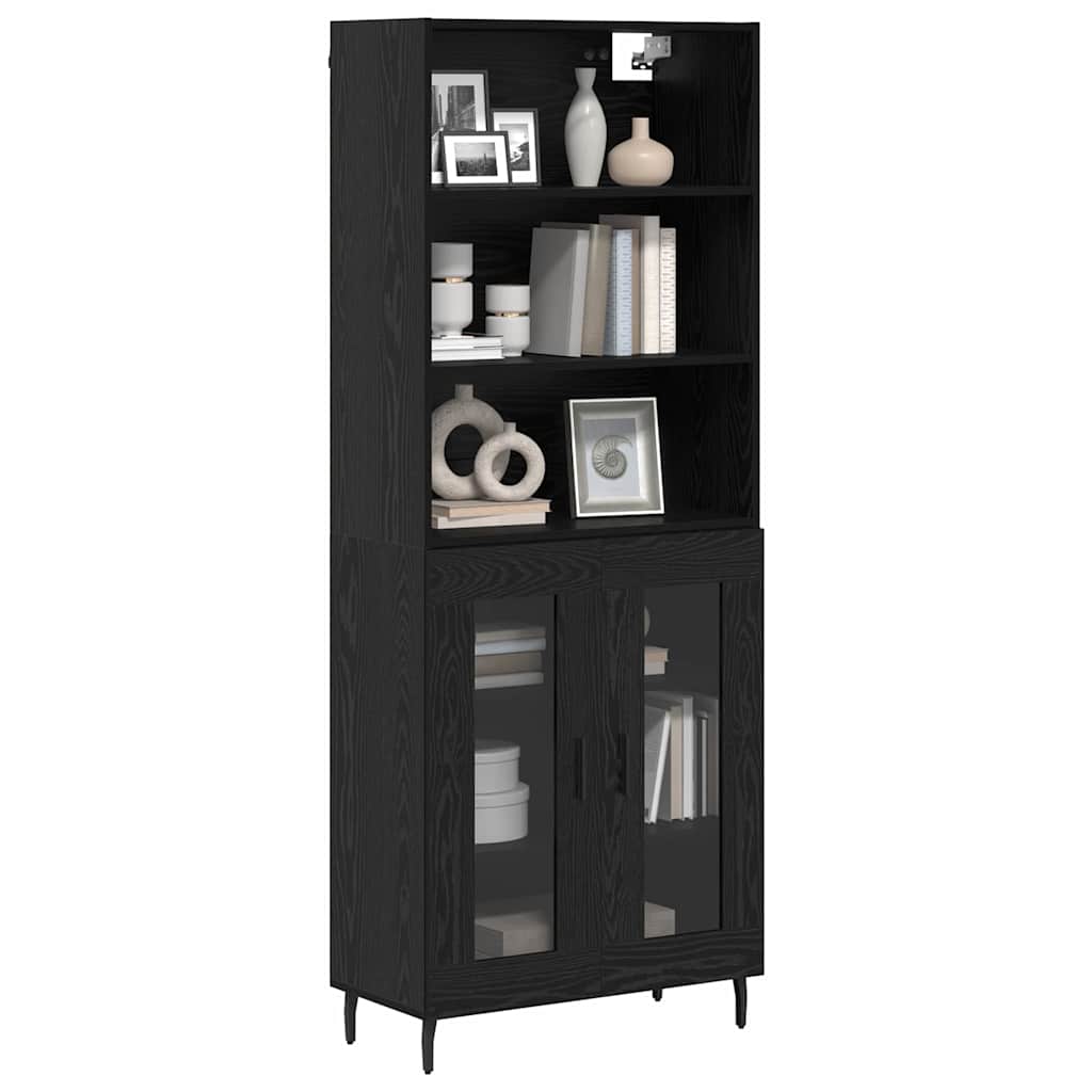 Highboard in Black Oak Look 69.5 x 34 x 180 cm