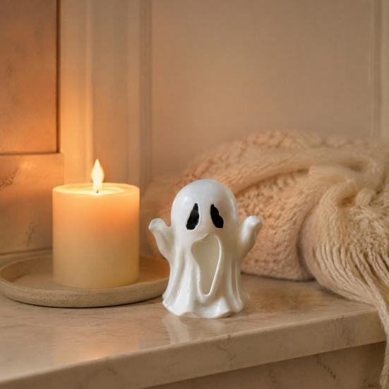 Indoor Spooky Decorations 3D Printed Ghost Figurine, Small Statue, Halloween Decorative Figurines Cute Desktop Decoration for Party Tabletop