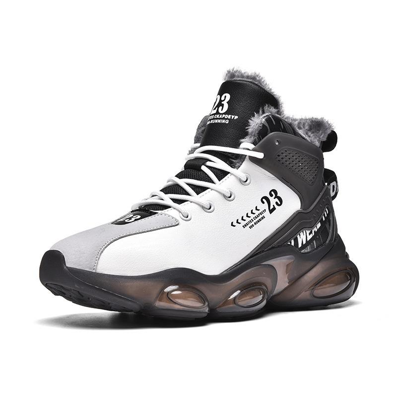 Men's Shoes Autumn and Winter Fleece Warm Casual Shoes Fashion Shoes Practical Basketball Sports Shoes Leather
