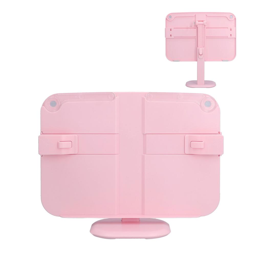 Lifting Reading Rack Adjustable Height Lightweight Portable Plastic Pink Book Stand for Kids Reading Painting