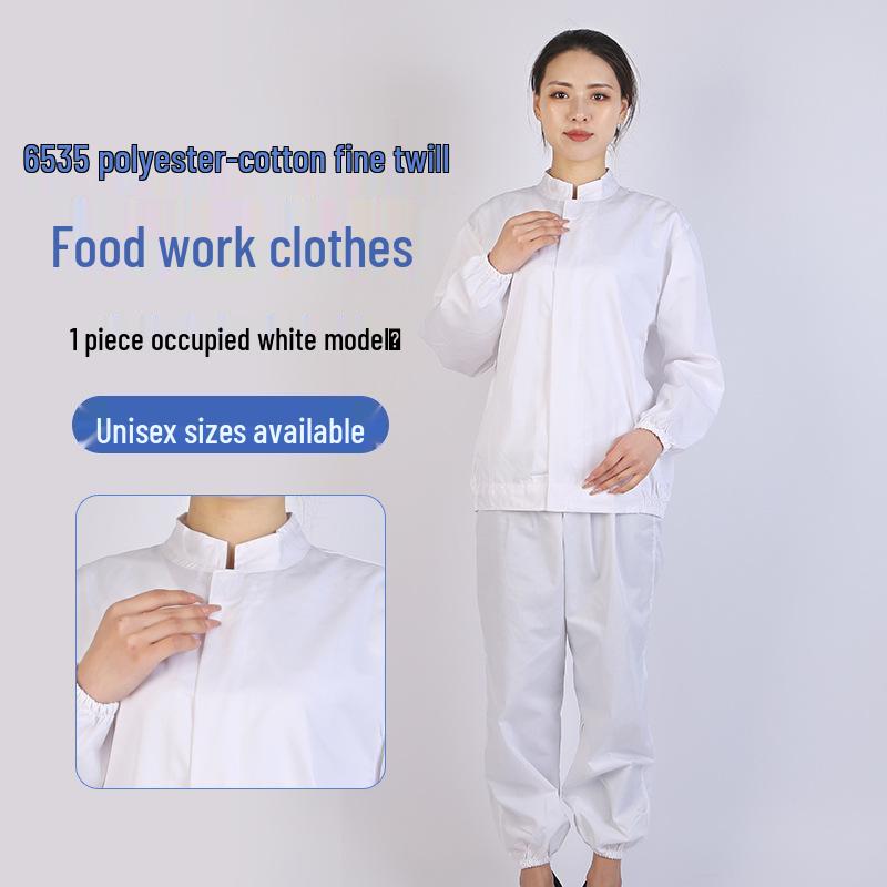 Unisex White Workwear Set for Catering, Food Industry, and Bio-Pharmaceuticals